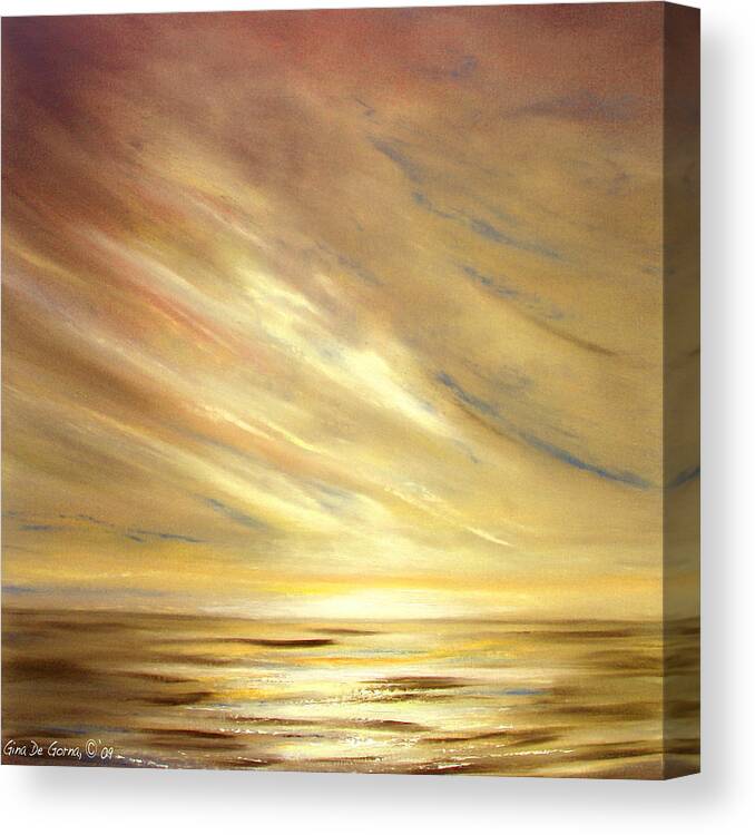 Gold Canvas Print featuring the painting Another Golden Sunset #1 by Gina De Gorna