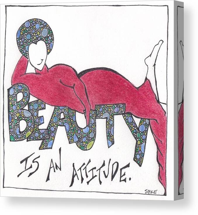 Body Confidence Canvas Print featuring the drawing Attitude #1 by Sara Young