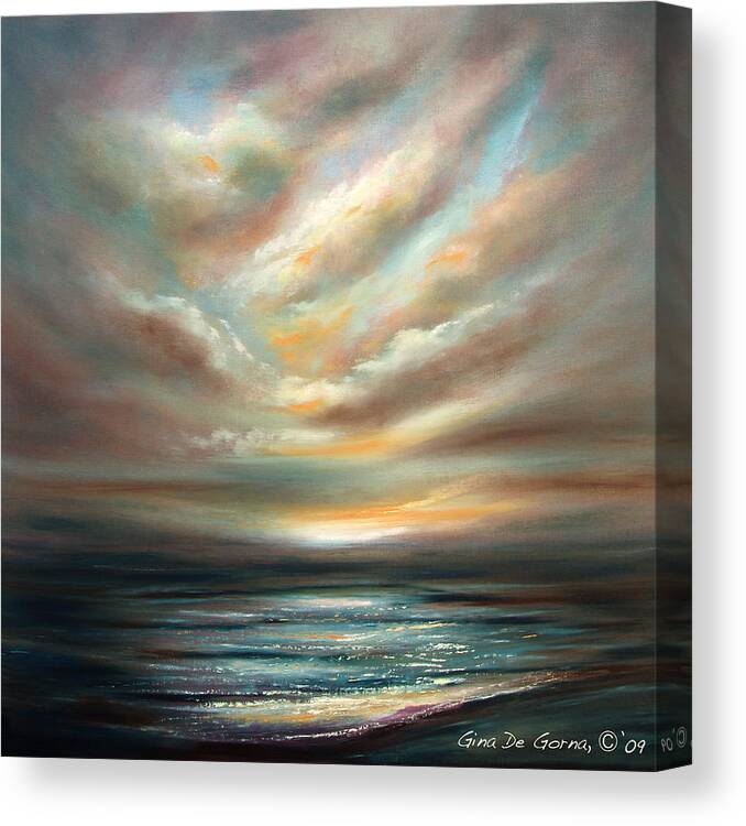 Sunset Canvas Print featuring the painting Away 2 #1 by Gina De Gorna