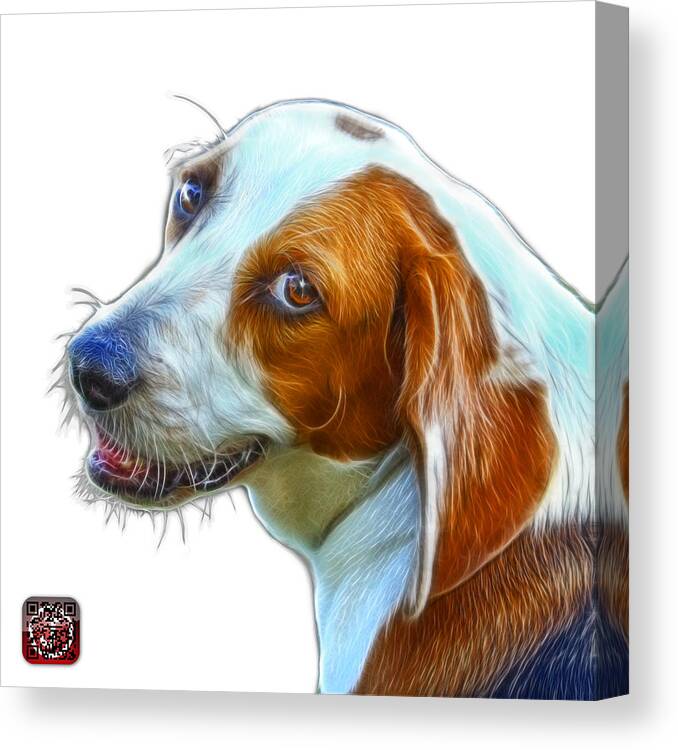Beagle Canvas Print featuring the painting Beagle dog Art- 6896 -WB #1 by James Ahn