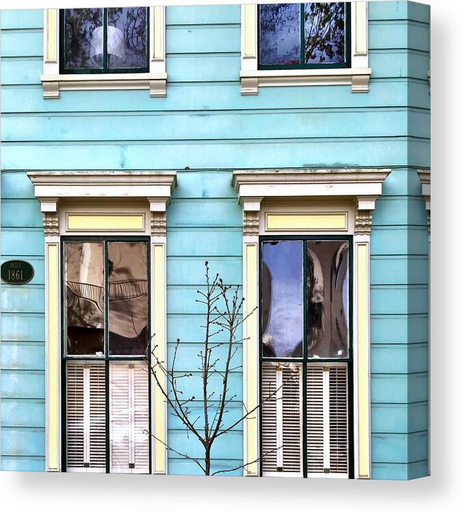  Canvas Print featuring the photograph Blue House #1 by Julie Gebhardt