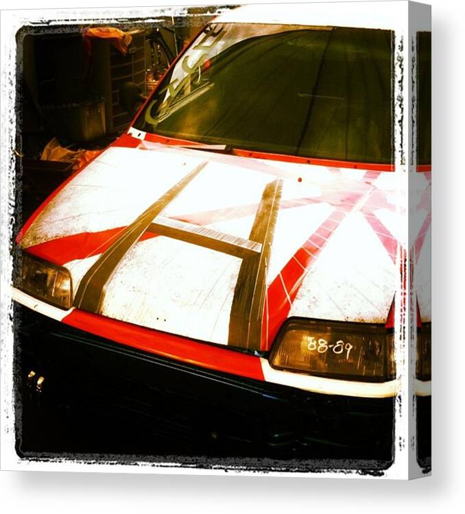 Guystuff Canvas Print featuring the photograph #civic #hatch #ef #4th Gen #custom #1 by Noelle Dumas