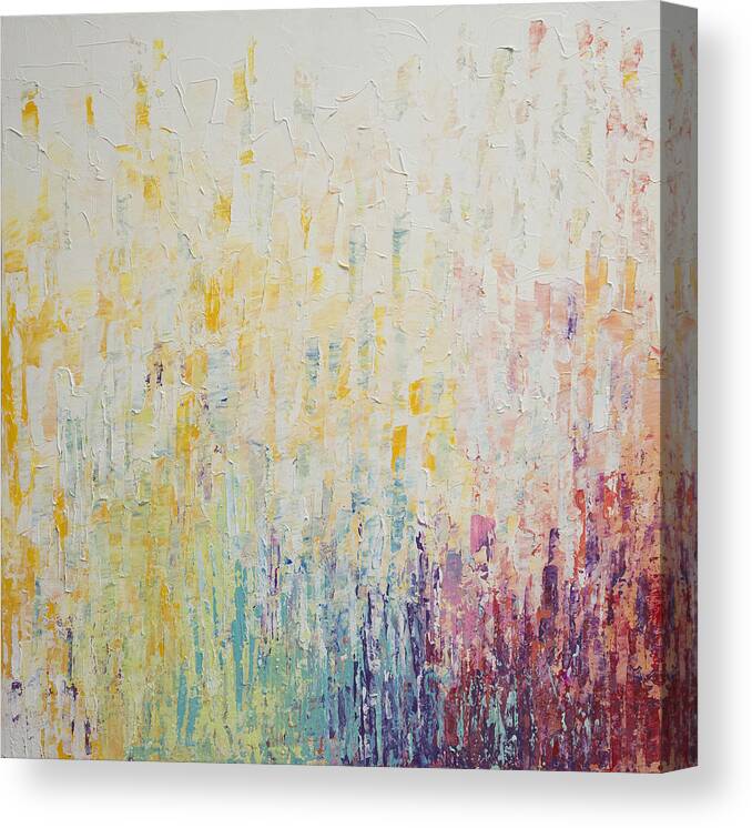 Rainbow Canvas Print featuring the painting ColorBox Garden by Linda Bailey