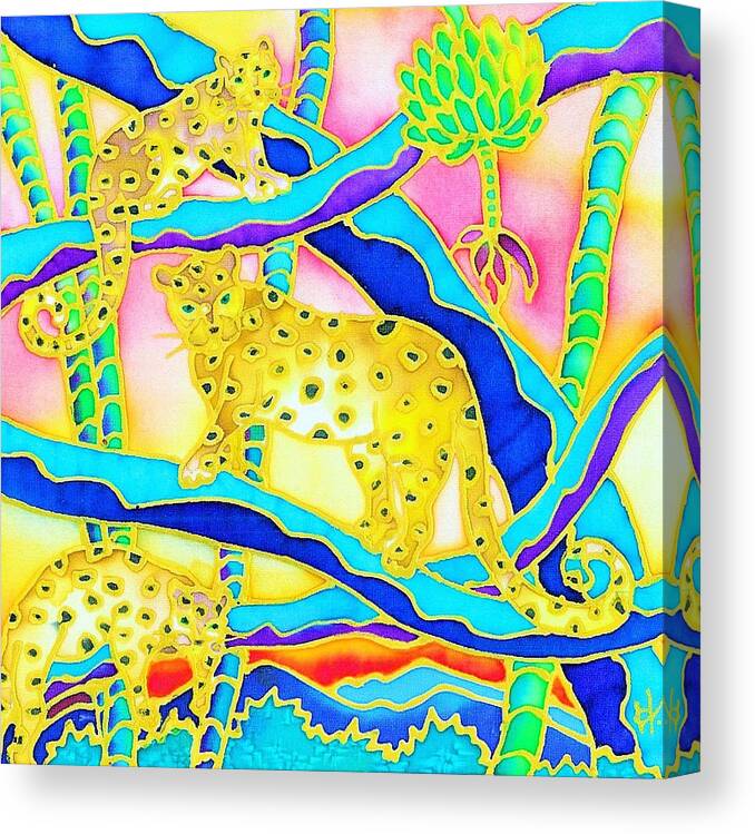 Tropics Canvas Print featuring the painting Colorful tropics 6 by Hisayo OHTA