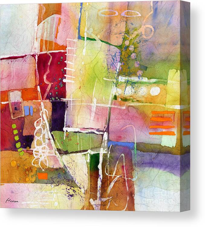 Abstract Canvas Print featuring the painting Crossroads by Hailey E Herrera