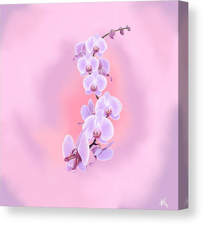 Flower Canvas Print featuring the digital art Dragon Orchid by Norman Klein