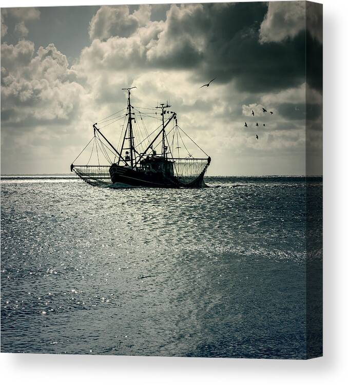 Sea Canvas Print featuring the photograph Fishing Boat #1 by Joana Kruse