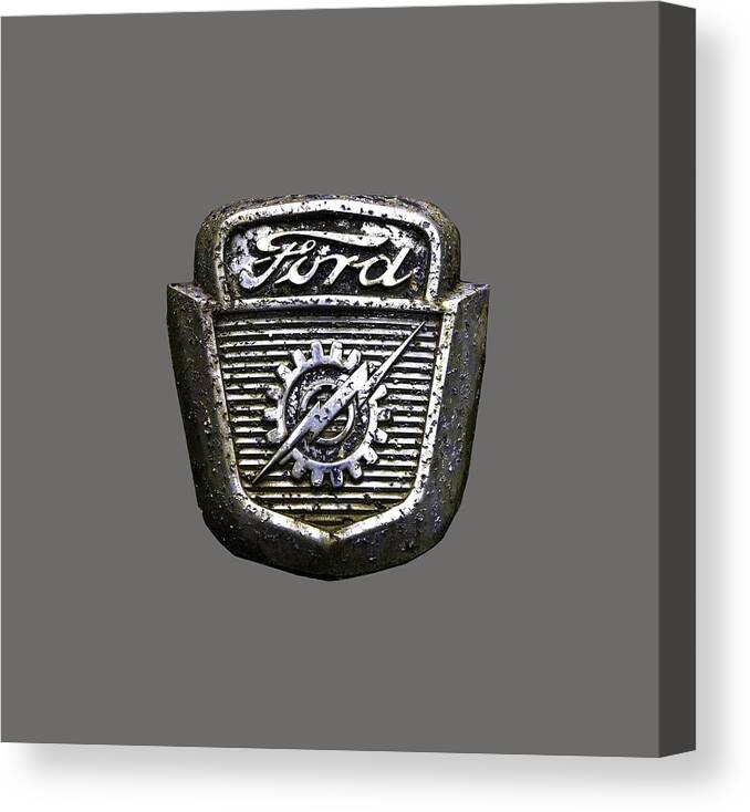 Ford Canvas Print featuring the photograph Ford Emblem by Debra and Dave Vanderlaan