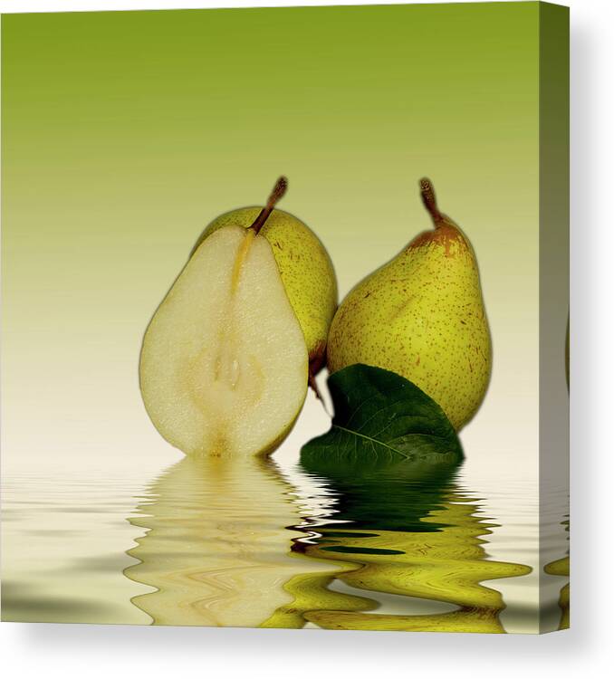 Pears Canvas Print featuring the photograph Fresh Pears Fruit #1 by David French