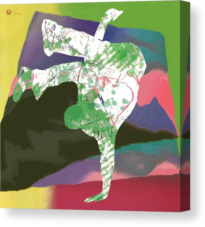 Nude Canvas Print featuring the drawing Hip Hop Street Dancing pop art poster - 6 #1 by Kim Wang