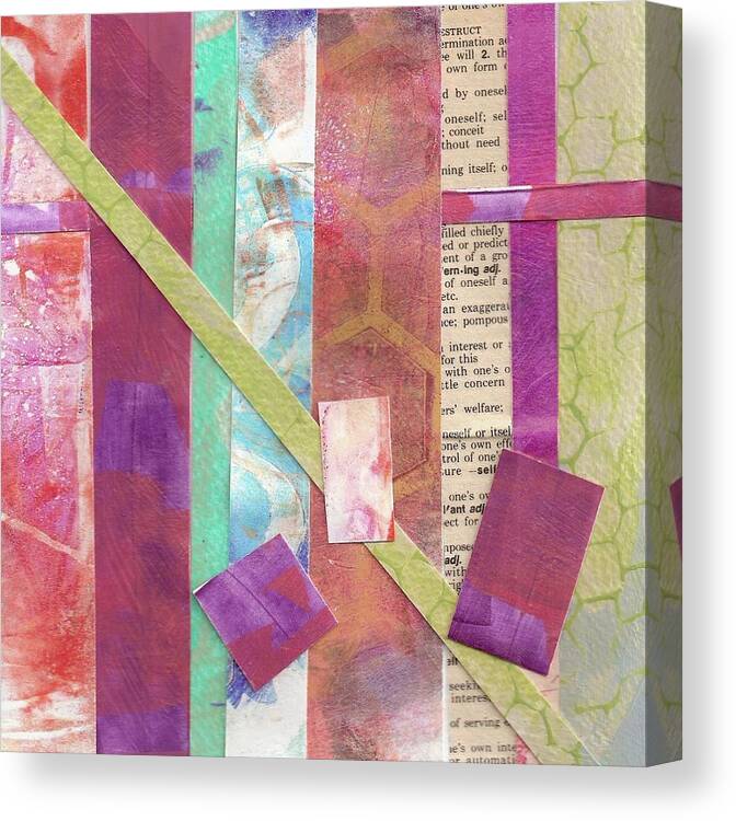 Monoprint Canvas Print featuring the painting Lines on a Page #1 by Cynthia Westbrook