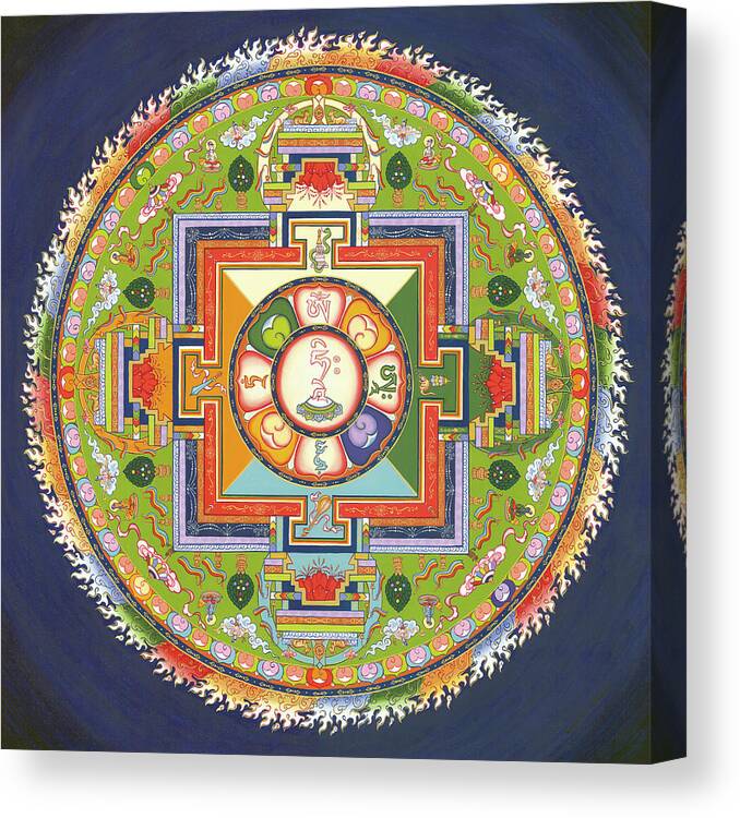 Mandala Canvas Print featuring the painting Mandala of Avalokiteshvara      by Carmen Mensink