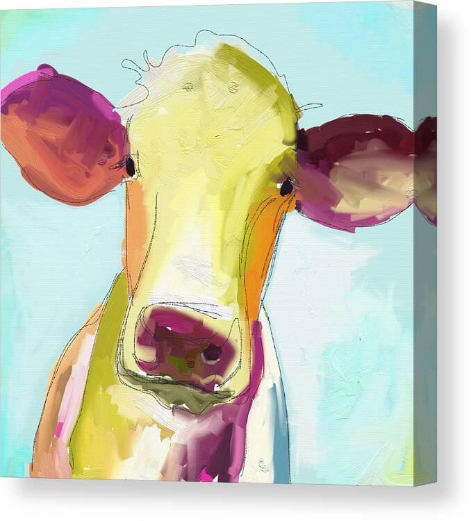 Cow Canvas Print featuring the painting Mary #3 by Cathy Walters