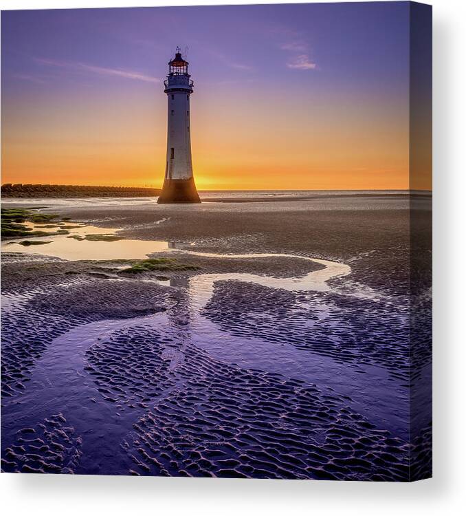 England Canvas Print featuring the photograph New Brighton Lighthouse #1 by Peter OReilly