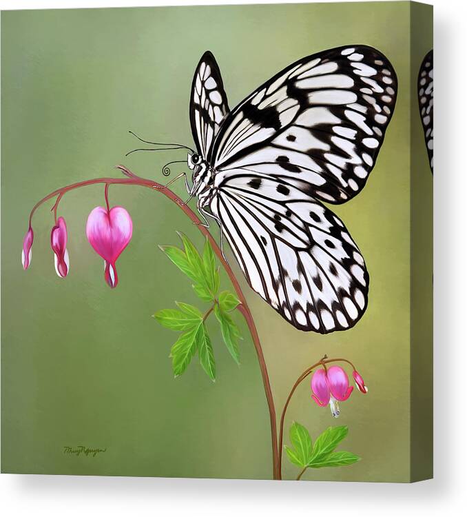 Butterfly Canvas Print featuring the digital art Paper Kite Butterfly #1 by Thanh Thuy Nguyen