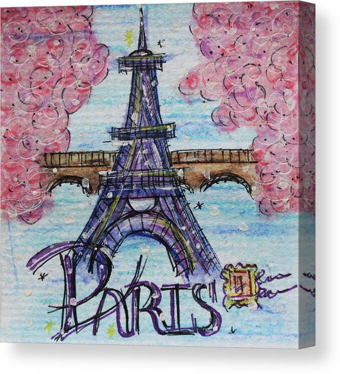 Painting Canvas Print featuring the painting Paris #1 by Art By Naturallic
