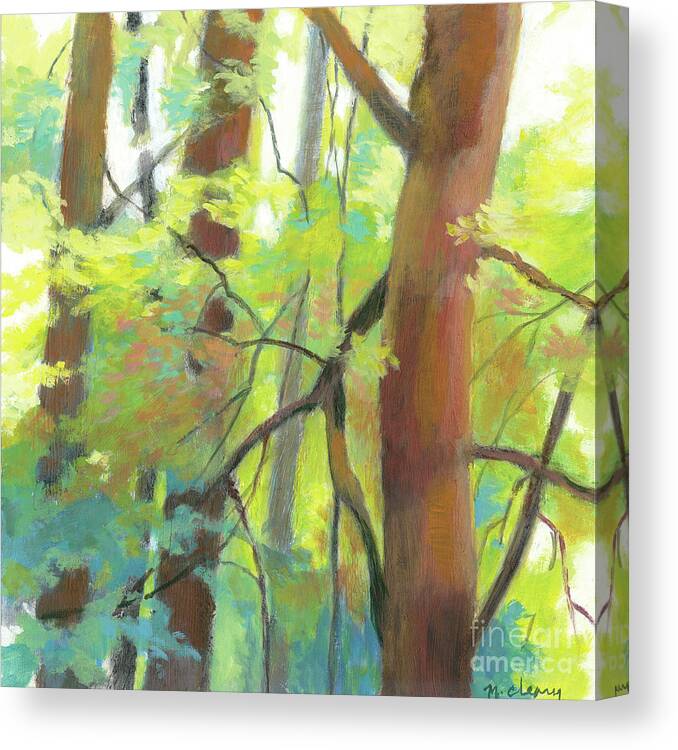 Landscape Canvas Print featuring the painting Park Walk 2 by Melody Cleary