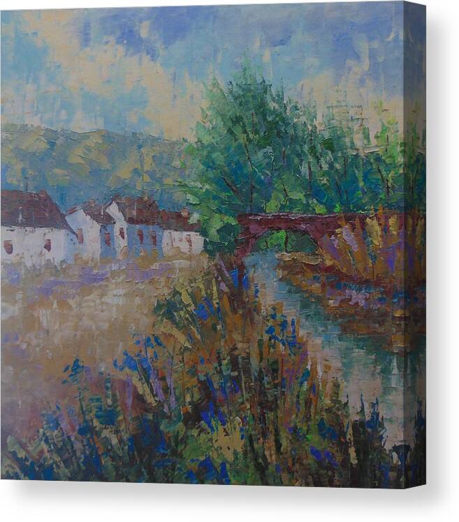 Provence Canvas Print featuring the painting Petit village de Provence #1 by Frederic Payet