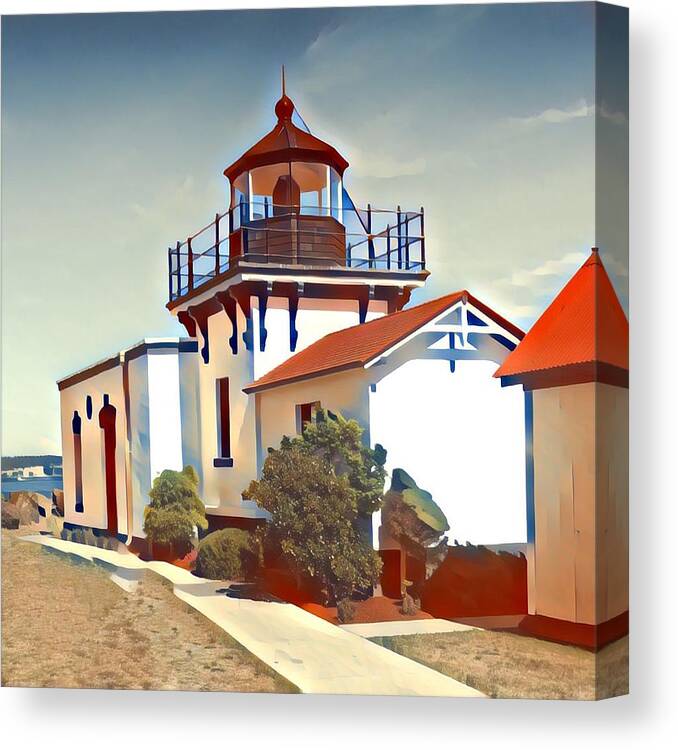 Abstract Canvas Print featuring the photograph Point-No-Point Lighthouse #5 by Jerry Abbott