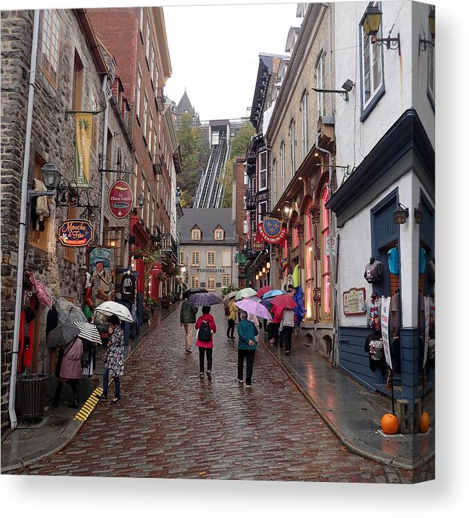 Quebec City Canvas Print featuring the photograph Quebec City #1 by Farol Tomson