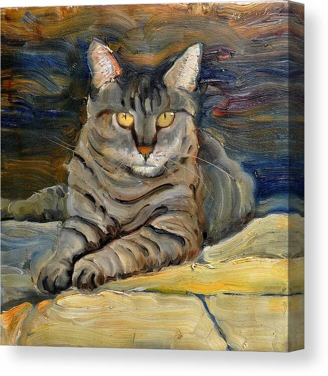 Cat Canvas Print featuring the painting Sampson #1 by John Reynolds