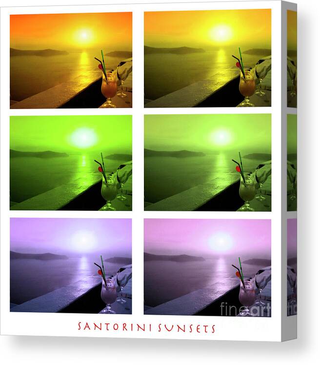 Santorini Canvas Print featuring the photograph Santorini Sunsets by Madeline Ellis