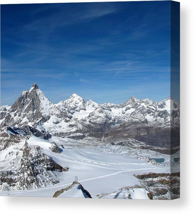 Zermatt Canvas Print featuring the photograph Skking in the Alps by Sue Morris