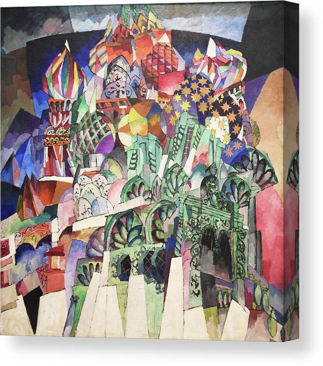 Russian Cubism Canvas Print featuring the painting St. Basil's Cathedral by Aristarkh Lentulov