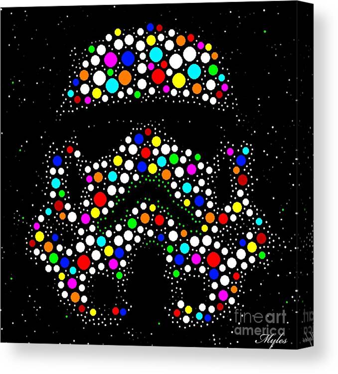 Stormtrooper Canvas Print featuring the painting Star Wars Stormtrooper by Saundra Myles
