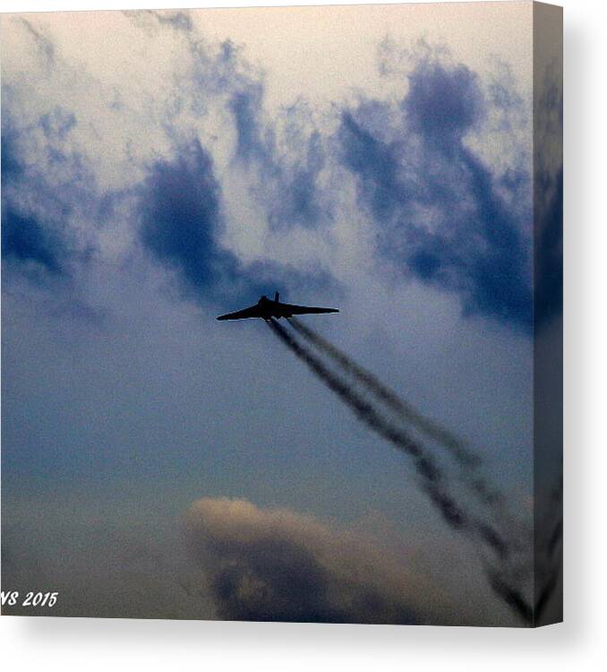 Vulcan Canvas Print featuring the photograph Vulcan Bomber in Flight #1 by Ria Evans