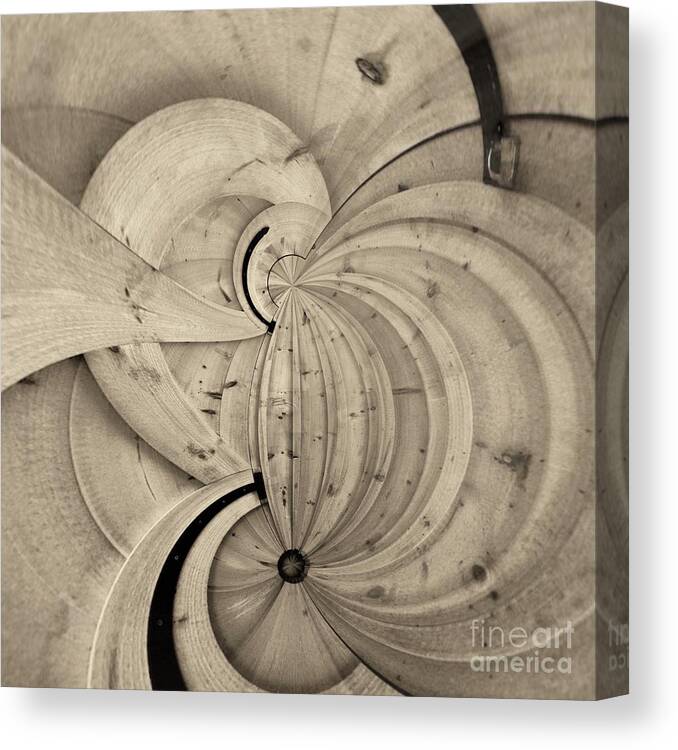 Digital Art Work Canvas Print featuring the digital art Warped Worlds - Barn Woods No. 4 by Jason Freedman