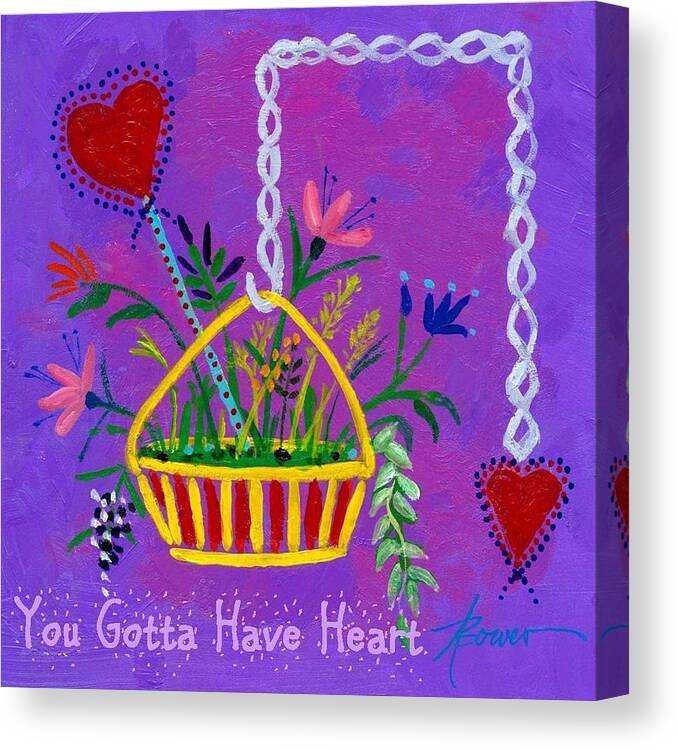 Valentine's Day Canvas Print featuring the painting You Gotta Have Heart by Adele Bower