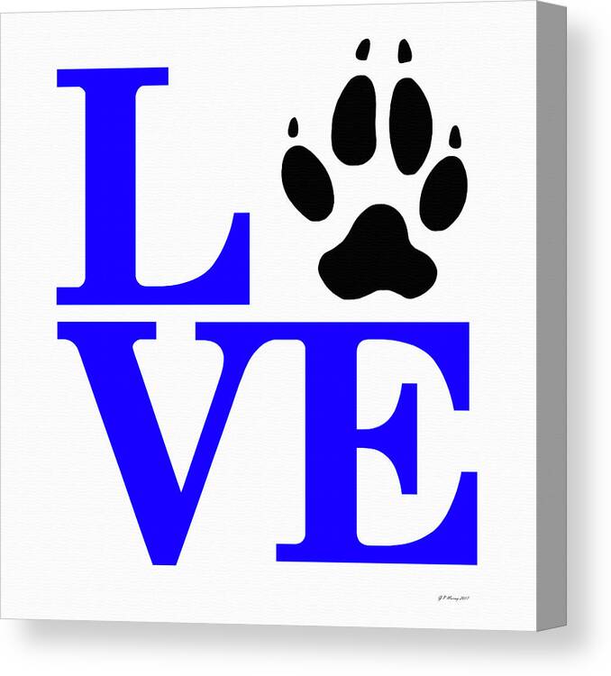 Love Canvas Print featuring the digital art Love Claw Paw Sign #14 by Gregory Murray