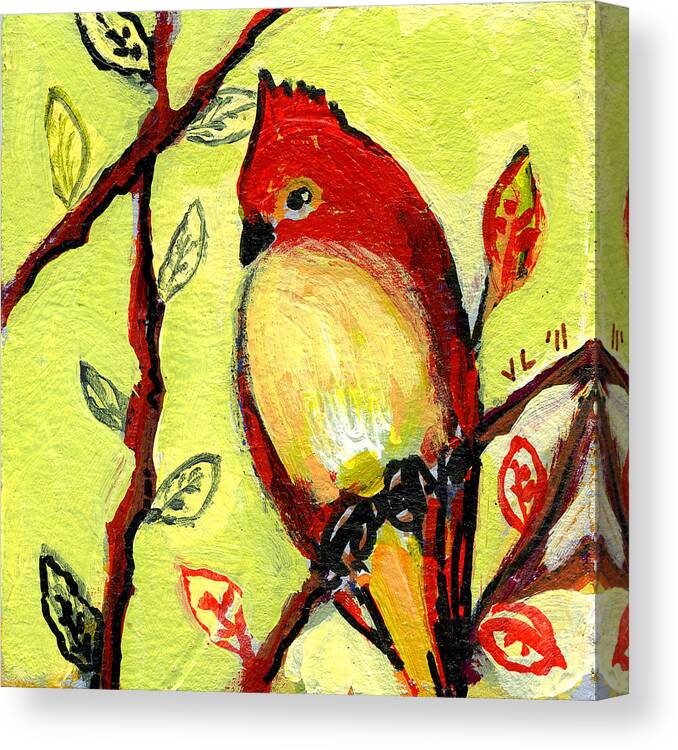 Bird Canvas Print featuring the painting 16 Birds No 3 by Jennifer Lommers