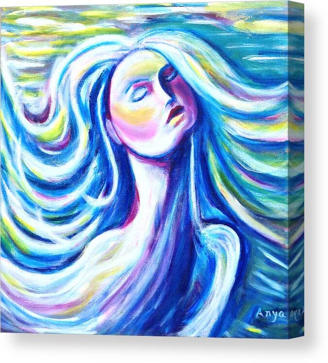  Canvas Print featuring the painting Blowing in the Wind #2 by Anya Heller