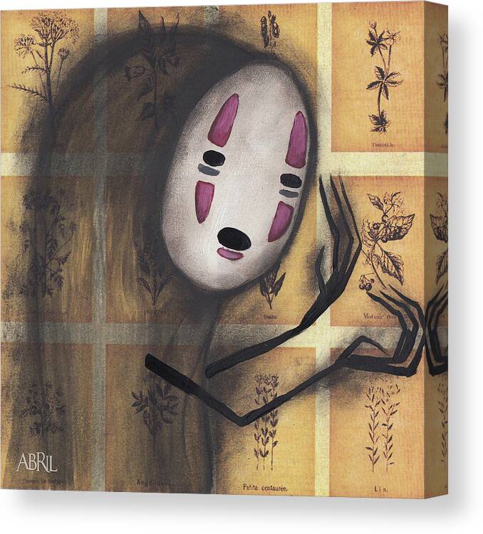 No Face Canvas Print featuring the painting No Face by Abril Andrade