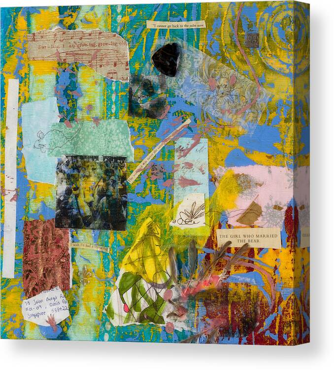  Canvas Print featuring the mixed media Secret Language #2 by Dawn Boswell Burke