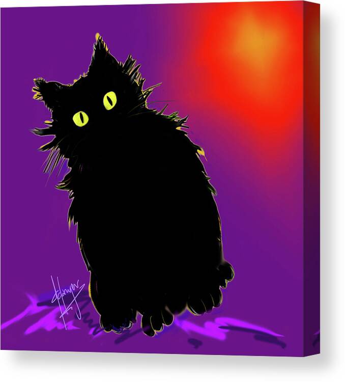 Dizzycats Canvas Print featuring the painting Snowflake DizzyCat #1 by DC Langer