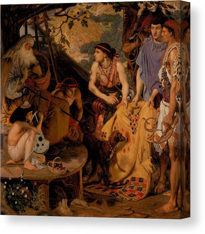Ford Madox Brown (calais 1821-1893 London) Canvas Print featuring the painting The Coat of Many Colours by MotionAge Designs