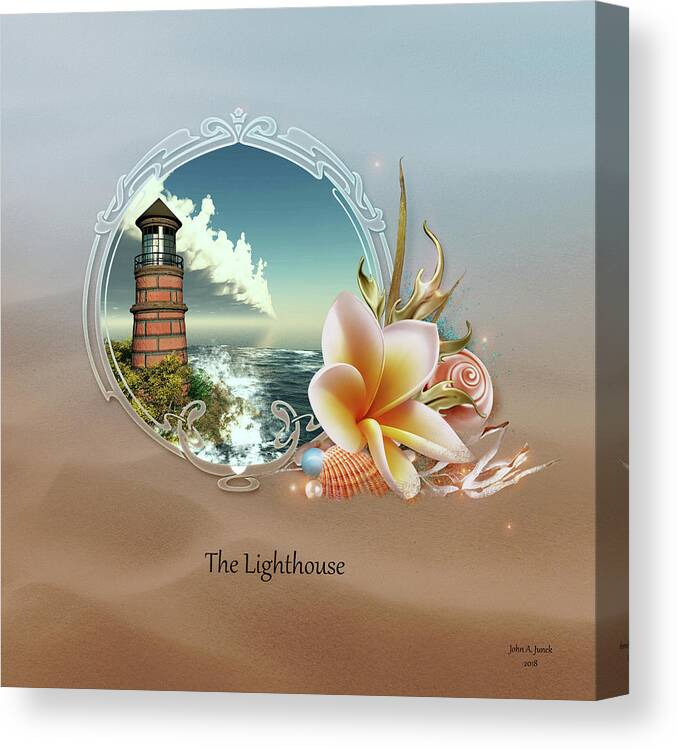 The Lighthouse Canvas Print featuring the digital art The Lighthouse #1 by John Junek