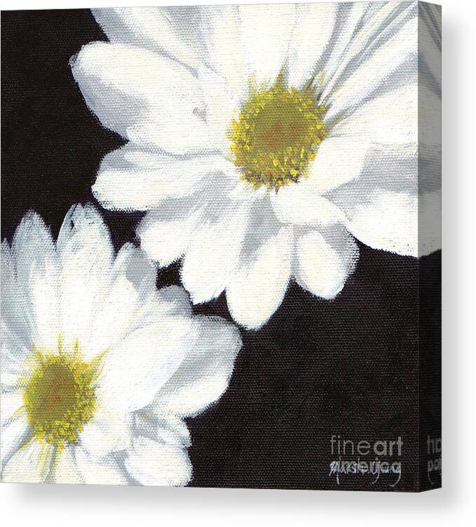Daisies Canvas Print featuring the painting White Daisies by Marsha Young