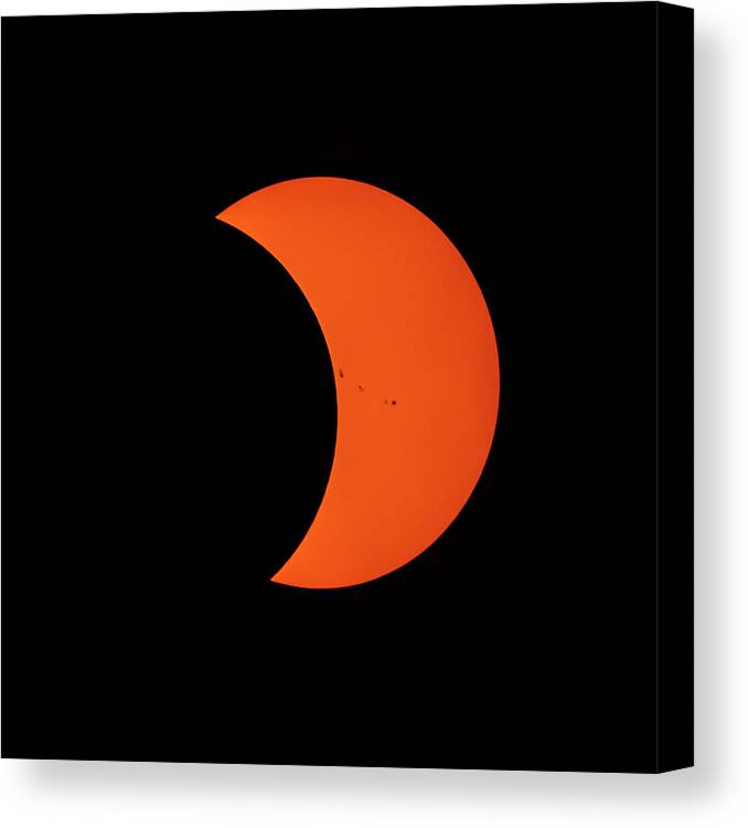 2017 Partial Solar Eclipse From New Jersey At 319 Canvas Print featuring the photograph 2017 Partial Solar Eclipse from New Jersey at 319 by Terry DeLuco