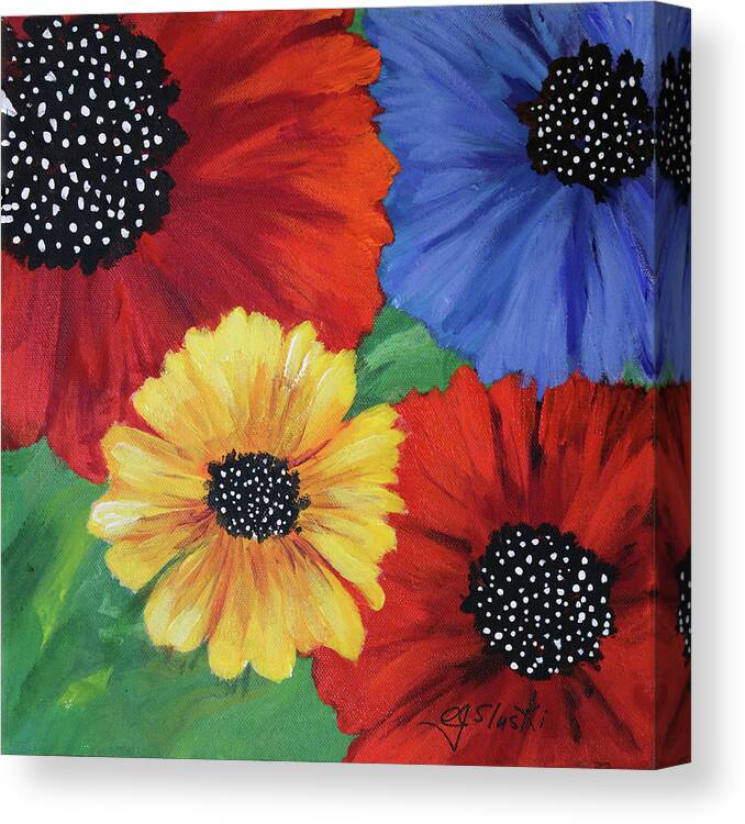Abstract Canvas Print featuring the painting 2017 Poppy Series No.11 by Carole Sluski