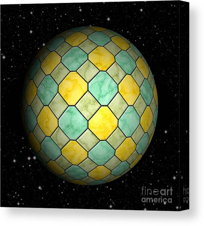 Planet Canvas Print featuring the digital art Abstract planet #3 by Miroslav Nemecek