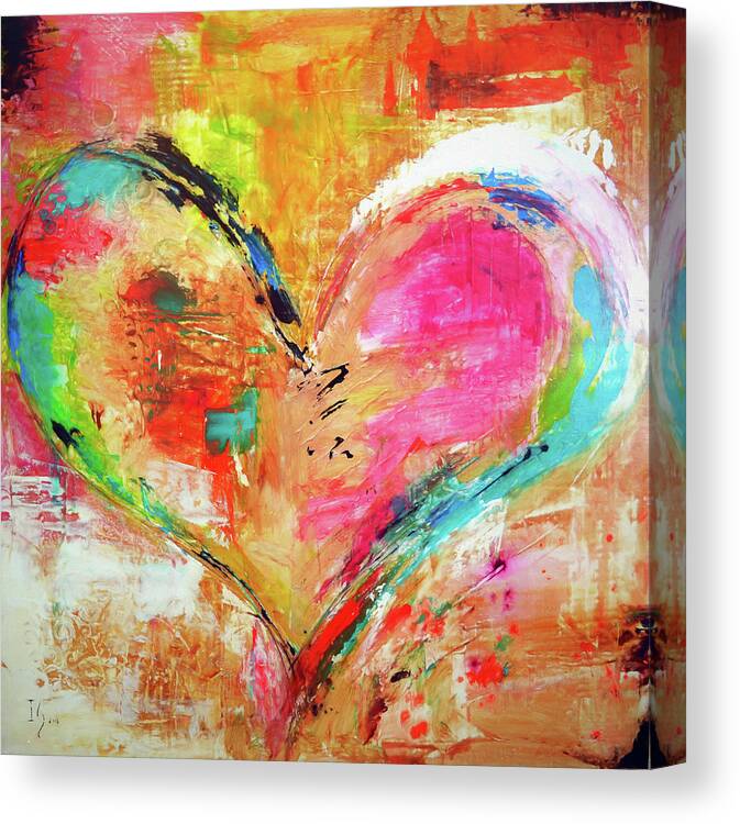 Heart Canvas Print featuring the painting Love is Divine by Ivan Guaderrama
