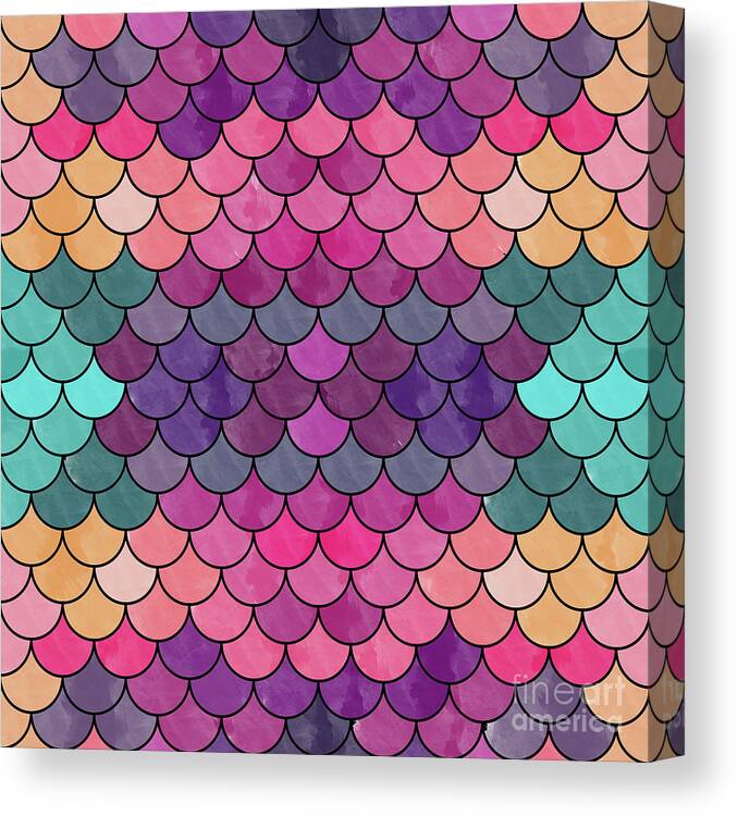 Watercolor Canvas Print featuring the digital art Lovely Pattern #32 by Amir Faysal