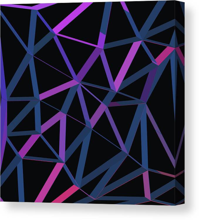 Abstract Canvas Print featuring the digital art 3d Futuristic Geo Lines II by Amir Faysal