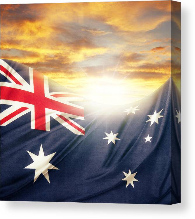 Flag Canvas Print featuring the photograph Australian flag #4 by Les Cunliffe