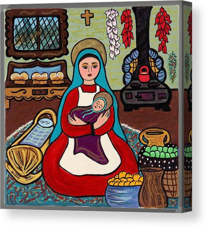 Kitchen Painting Canvas Print featuring the painting Kitchen Madonna #6 by Susie Grossman