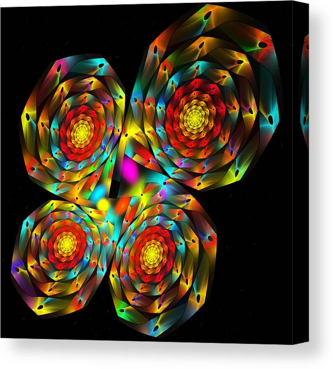 4 Leaf Clover Canvas Print featuring the digital art 4-leaf Clover by Rick Chapman